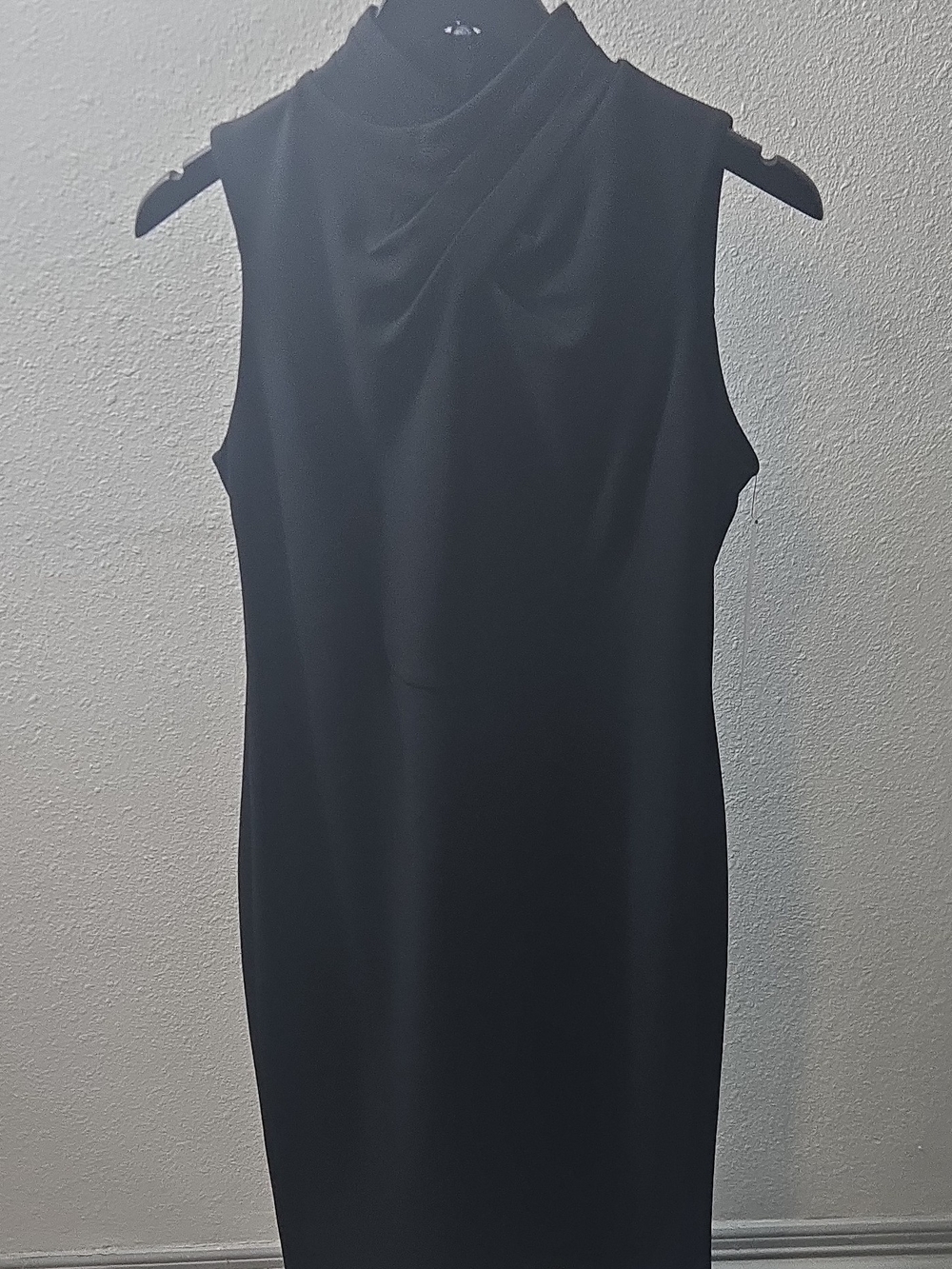Calvin Klein Black Sleeveless Cowl Neck Midi Dress